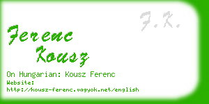 ferenc kousz business card